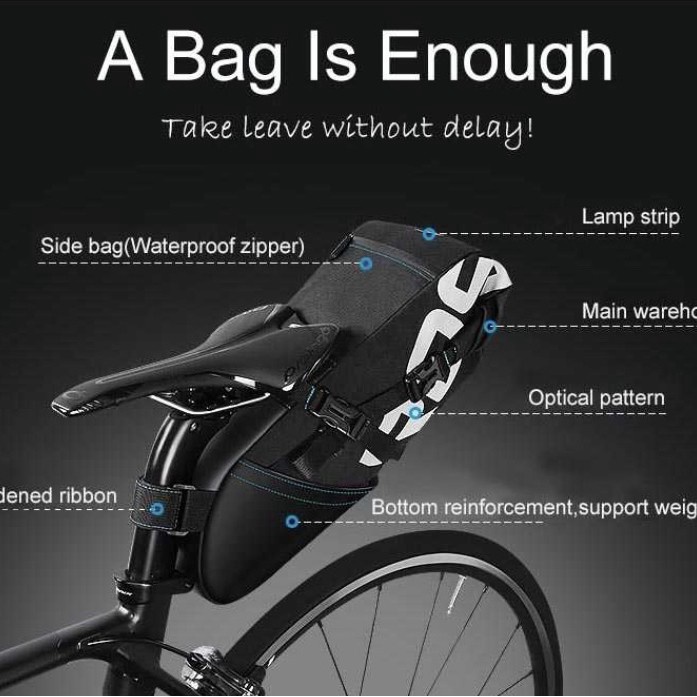 ROSWHEEL Tas Sadel Sepeda bicycle Waterproof bag 131414-A