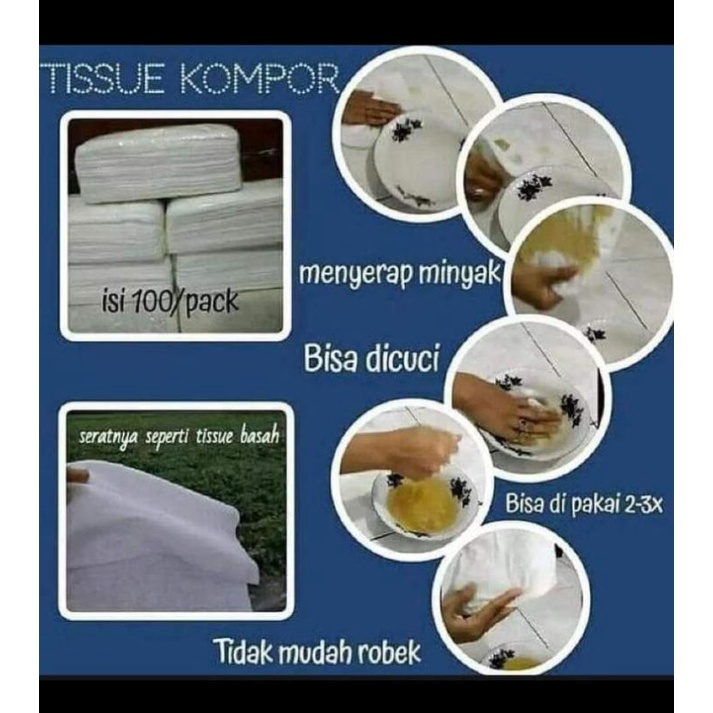 Tissue serbaguna Tissue kompor bisa di cuci