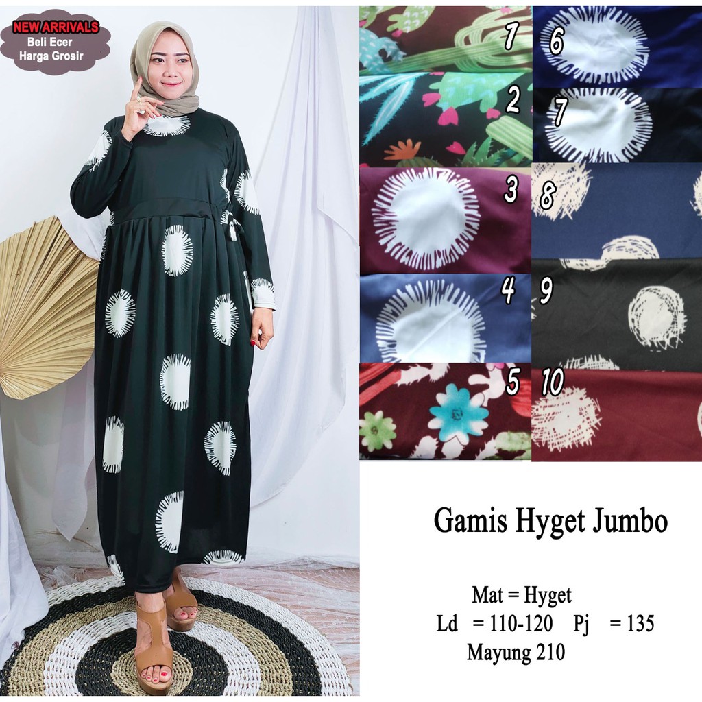 Gamis murah / Gamis hyget Serut Samping tebal JUMBO