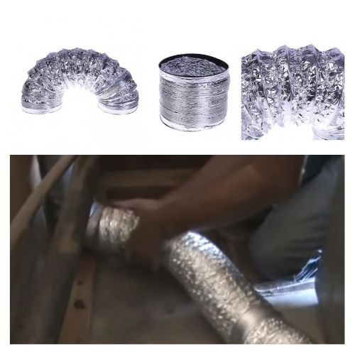 Ventilasi Udara Foil Ducting Dryer Vent Fkexible Hose 10cm x 2 mtr Silver 111153