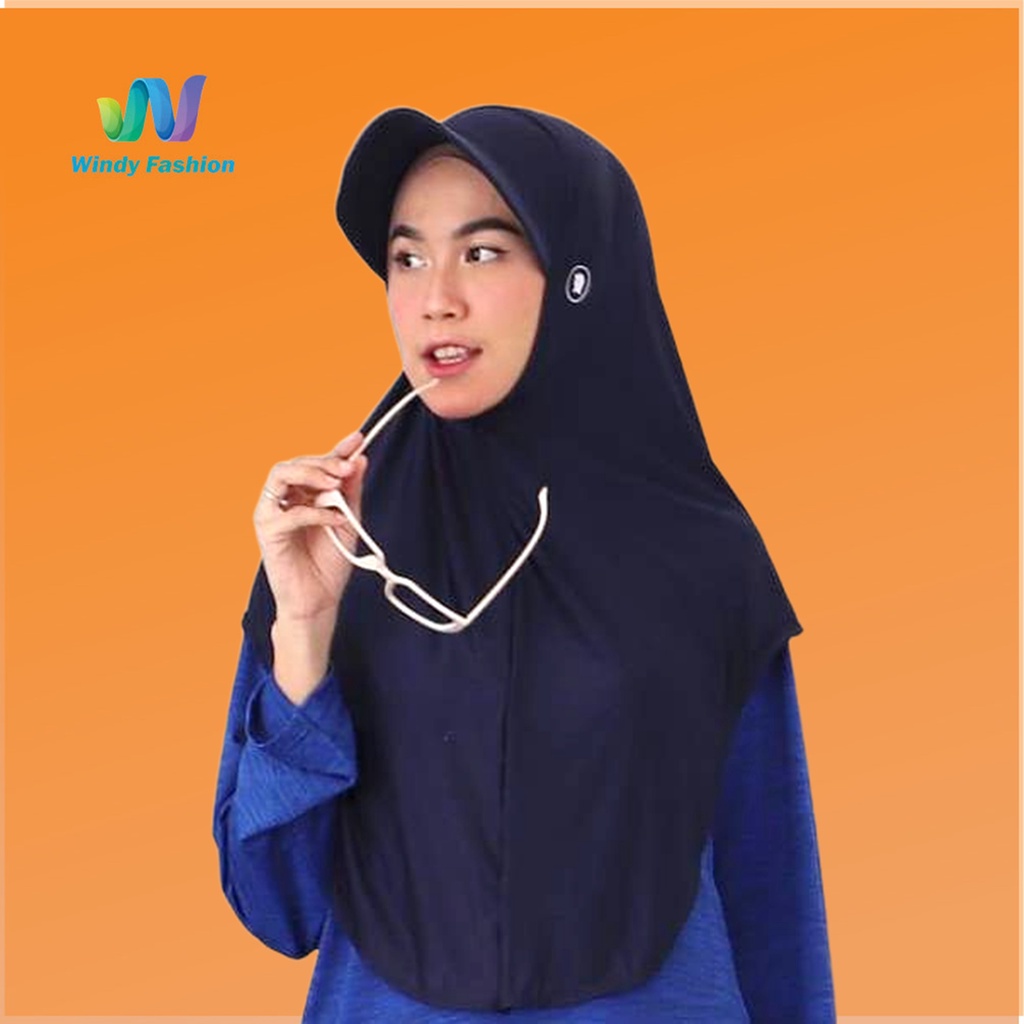 Hijab Jilbab Topi Sport Sporty Olahraga Instant Bulutangkis Yoga Lari Senam-CAPNAVY