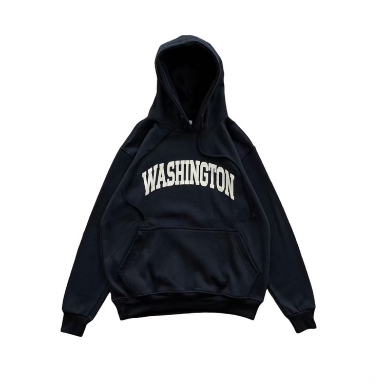 Jaket Sweater Hoodie Washington MLB Jaket Hitam Fulltag+Premium