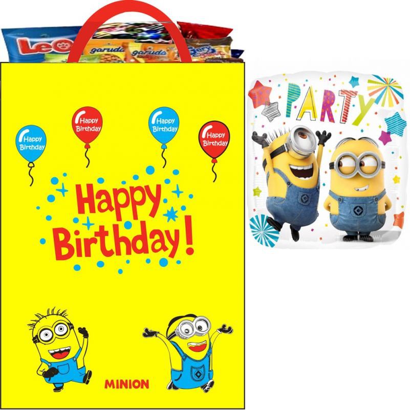 Tas Ulang Tahun Minion Ultah Anak Minions Plastik Doraemon Tempat Wadah Souvenir Jajan Motif Karakte-4