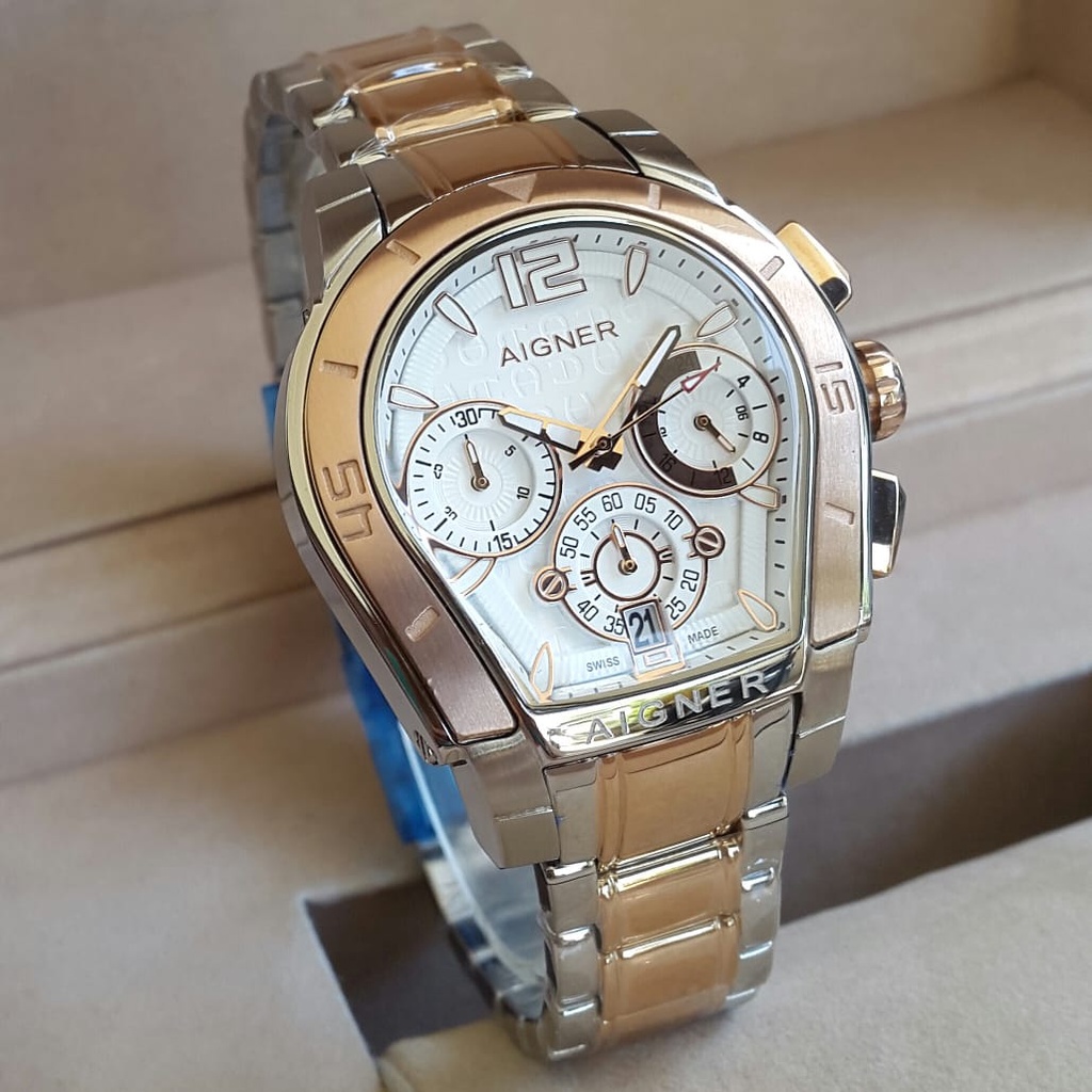 JAM TANGAN WANITA AIGNER PALERMO LADIES RANTAI STAINLEES STELL WATER RESISTANT/ Jam Tangan Wanita Aigner Palermo Cronograp Super Premium Graden AAA - Aigner Palermo Ladies Super Mewah