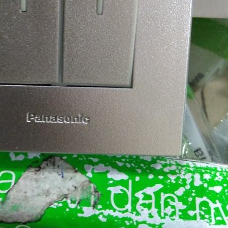 ☁ Panasonic Saklar 2 gang 1 arah Silver ◘