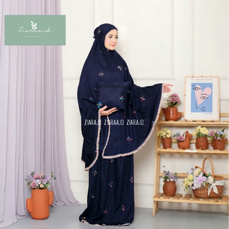 ZIARA.ID - MUKENA DEWASA KATUN RAYON BORDIR NADIRA JUMBO / MUKENA JUMBO BORDIR VINCA SERIES