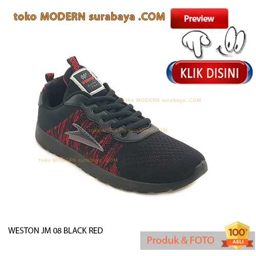 WESTON JM 08 BLACK RED sepatu pria casual sneakers