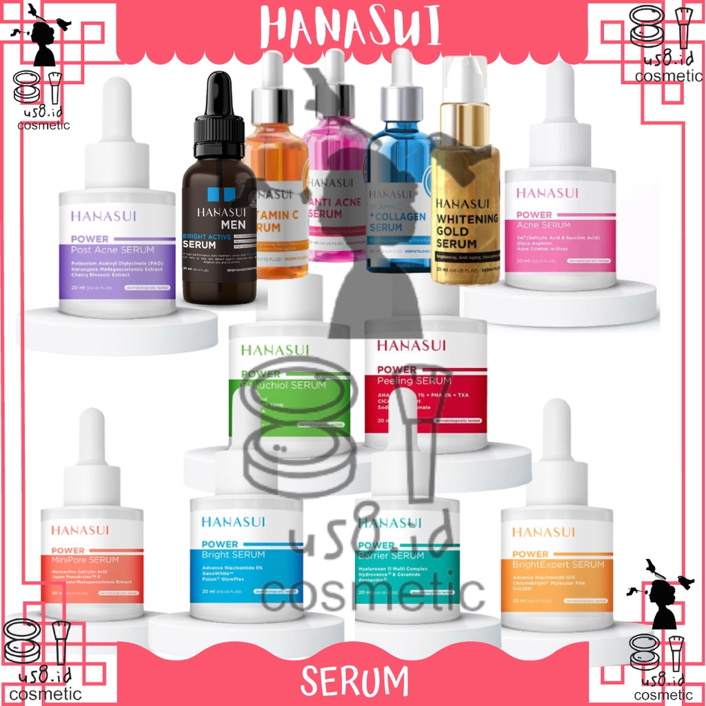 Hanasui Power Serum | Whitening Gold Vit C Collagen Anti Acne Propolis Men Bright Active