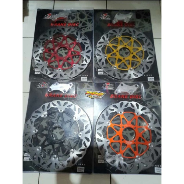 disc piringan cakram PRO1 racing yamaha jupiterZ 300mm floating warna oren orange merah red hitam bl