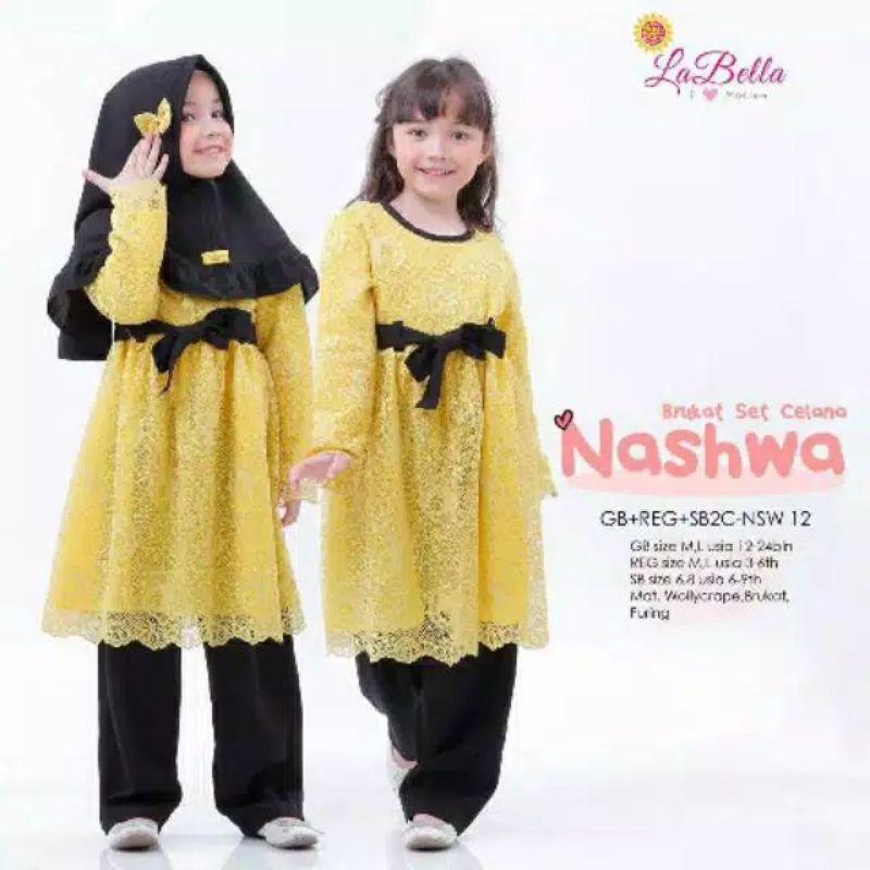 Setelan Celana Brukat Pesta Labella usia 8-9th