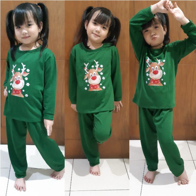 PIYAMA NATAL RUSA TANDUK ANAK-ANAK (UNISEX)/PLAYSET KIDS EDISI NATAL