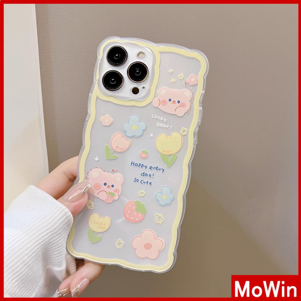 iPhone Case Silicone Soft Case Clear Case Airbag Shockproof Camera Cover Protection Cute Yellow Bear Compatible For iPhone 11 iPhone 13 Pro Max iPhone 12 Pro Max iPhone 7 Plus