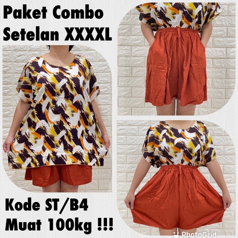 PROMO PAKET COMBO!! SETELAN SUPER JUMBO FIT TO 4XL MUAT ATAS 100kg !!!