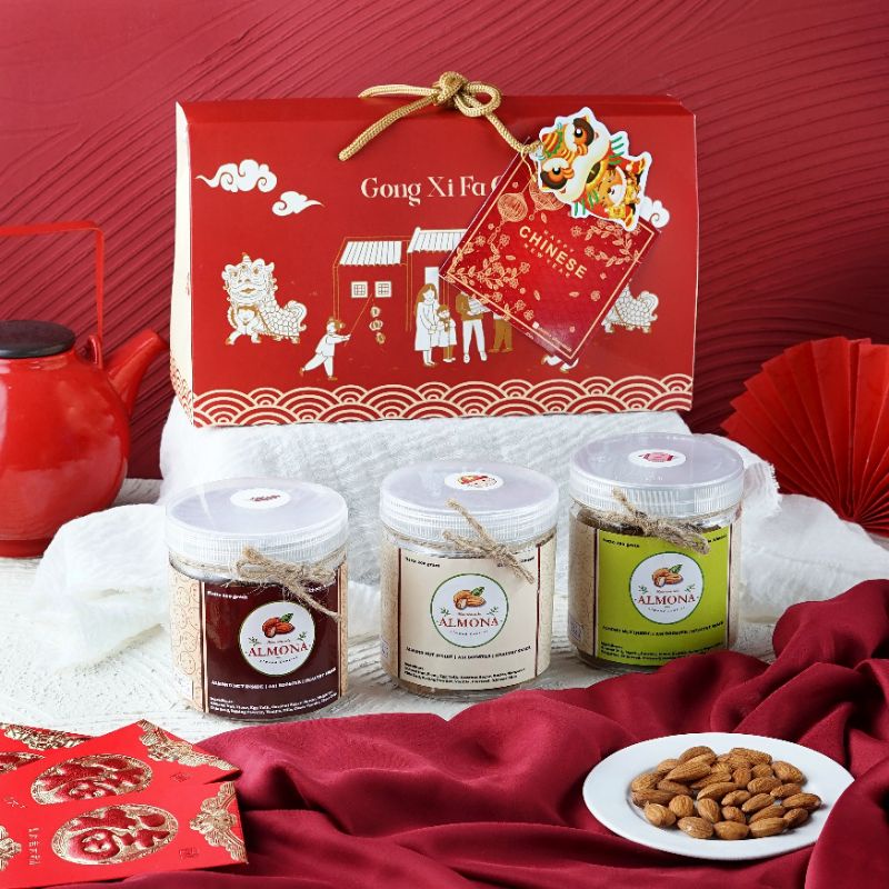 

Hampers CNY Imlek Cemilan Sehat Full Almond Tanpa Gula Pasir