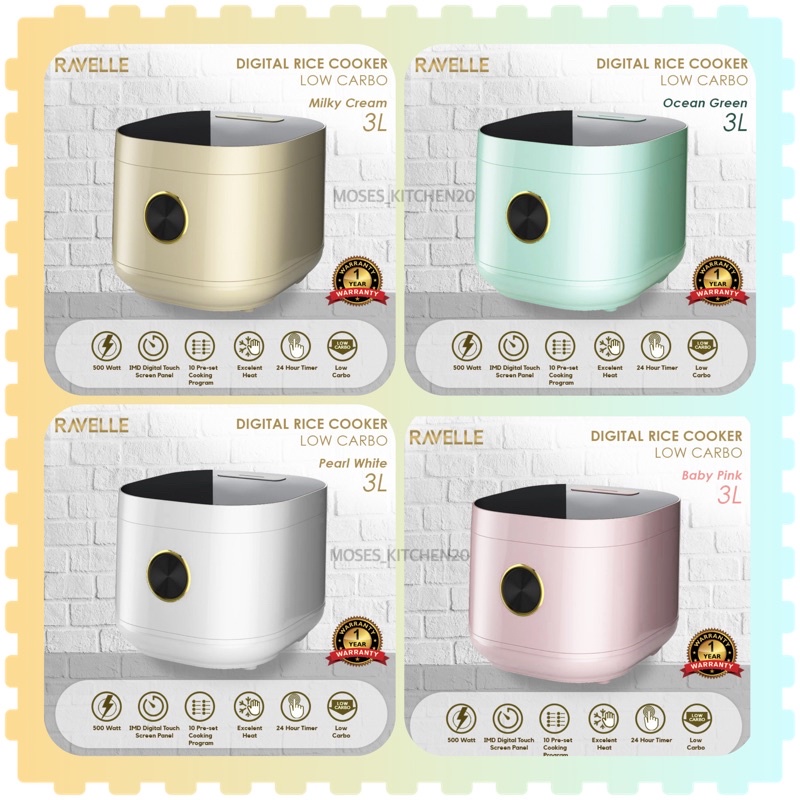 RICE COOKER LOW CARBO BY RAVELLE/RICE COOKER LOW WATT/MULTICOOKER LOW WATT/RICE COOKER ANTI LENGKET
