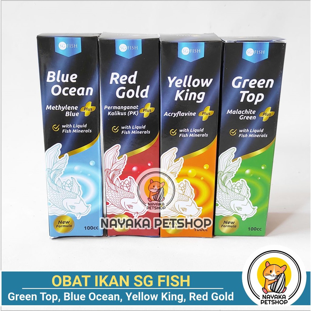 SG Fish Obat Ikan Hias Icht White Spot Jamur Cotton Mouth Red Gold Yellow King Blue Ocean Green Top