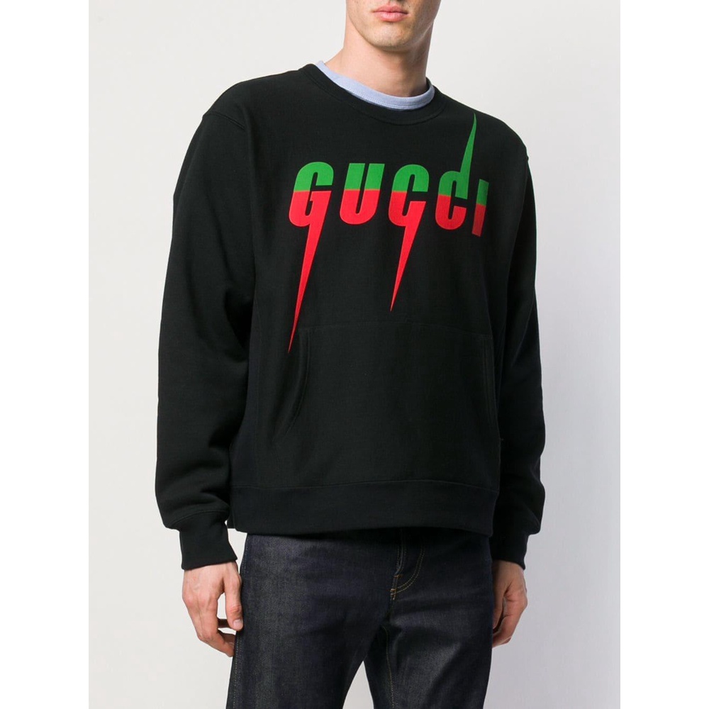 S - XXXXXL(6XL) Sweatshirts GUCCI HITAM Korean style Jaket Sweater Pria Wanita BIGSIZE Crewneck JUMB