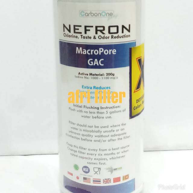 Granular Activated Carbon (GAC) 10&quot; - Nefron Macropore