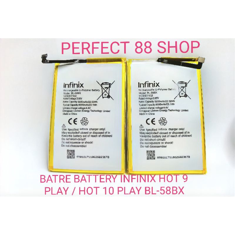 BATRE BATTERY BATERAI INFINIX HOT 9 PLAY / HOT 10 PLAY BL-58BX Ori