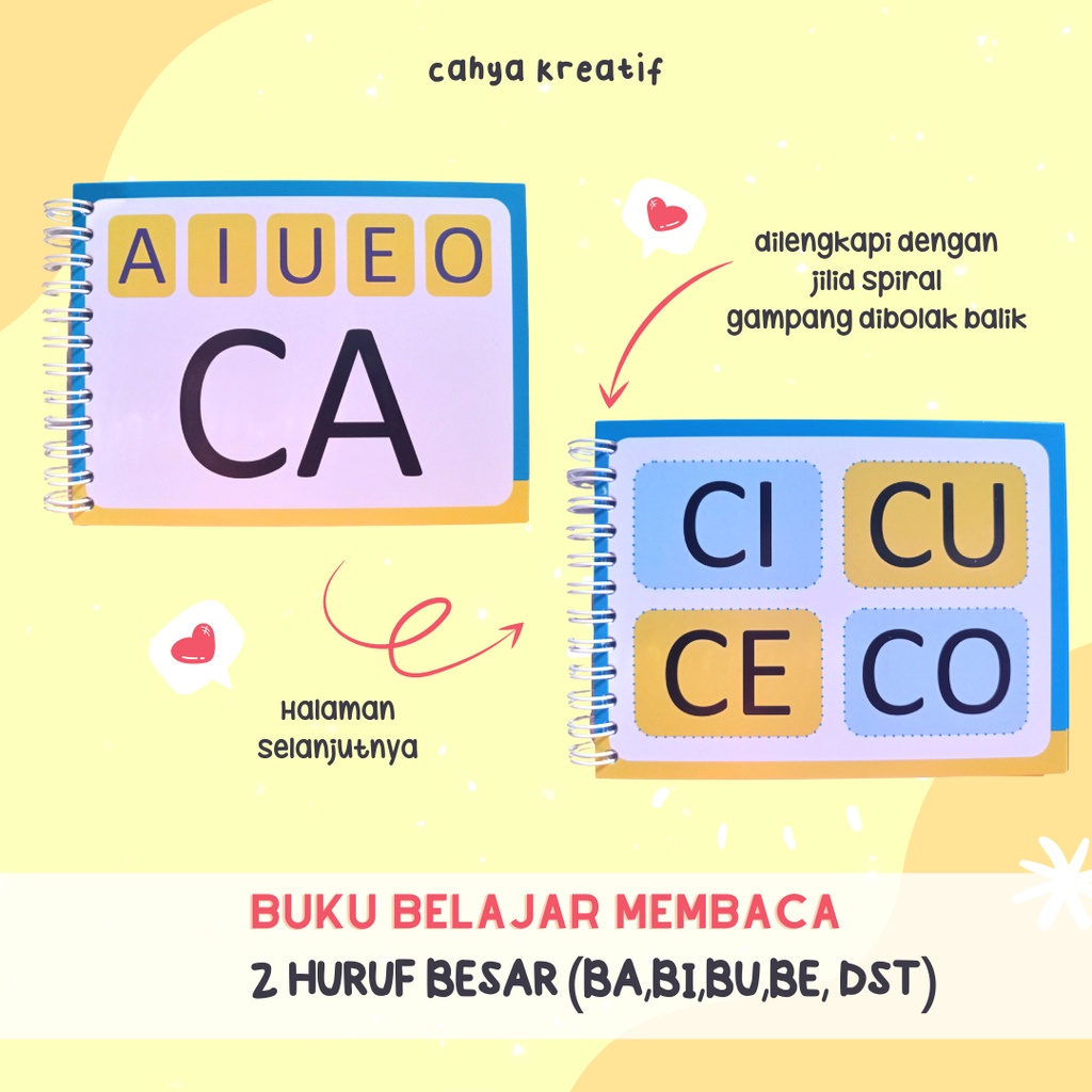 Jual BUKU BELAJAR MEMBACA 2 HURUF BESAR BA,BI,BU,BE,BO SAMPAI ZA ZI ZU ...