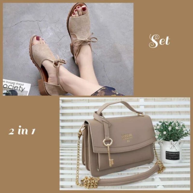 PROMO TERBARU TAS SELAMPAMG WANITA SET SEPATU ST 08 TAS TAMARA /TAS SELEMPANG WANITA BAYAR DITEMPAT