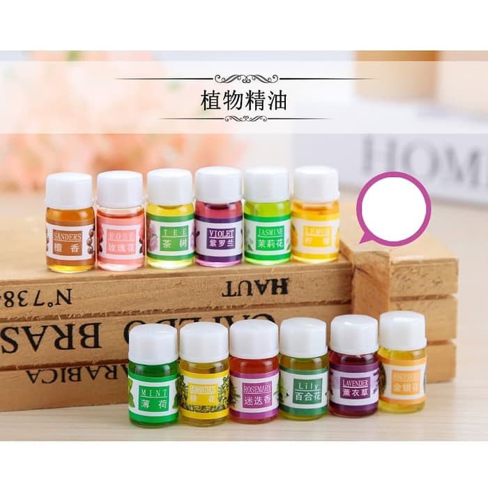 PAKET Essential Oil Aromatherapy Aromaterapi Pengharum Ruangan Humidifier Diffuser Disfuser 3 ML