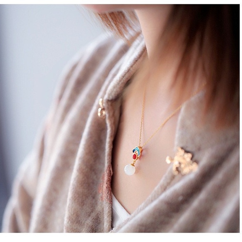 New Original 925 Silver Natural Hetian Jade Necklace