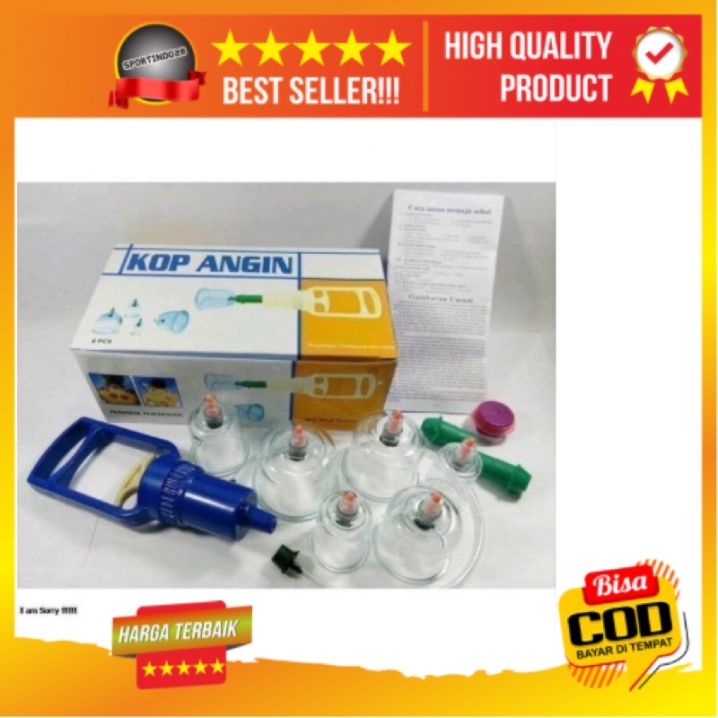 Kop Bekam / Kop Angin Bekam Isi 6pcs / Alat Sedot Angin / Kop Angin