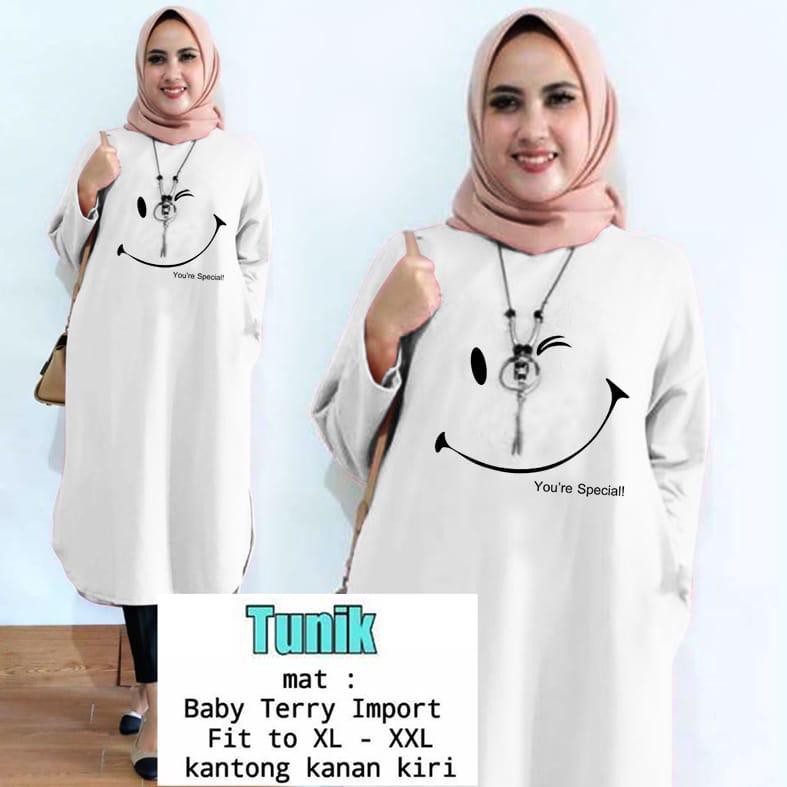 TUNIK SMILE YOU ARE / TUNIK MAMACHI / TUNIK POLOS/ TUNIK CEWEK / TUNIK PANJANG / TUNIK MAMACHI