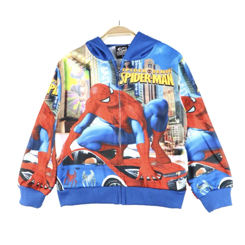 Jacket Hoddie Anak Laki-Laik Motif Superhero Avengers/Spiderman import