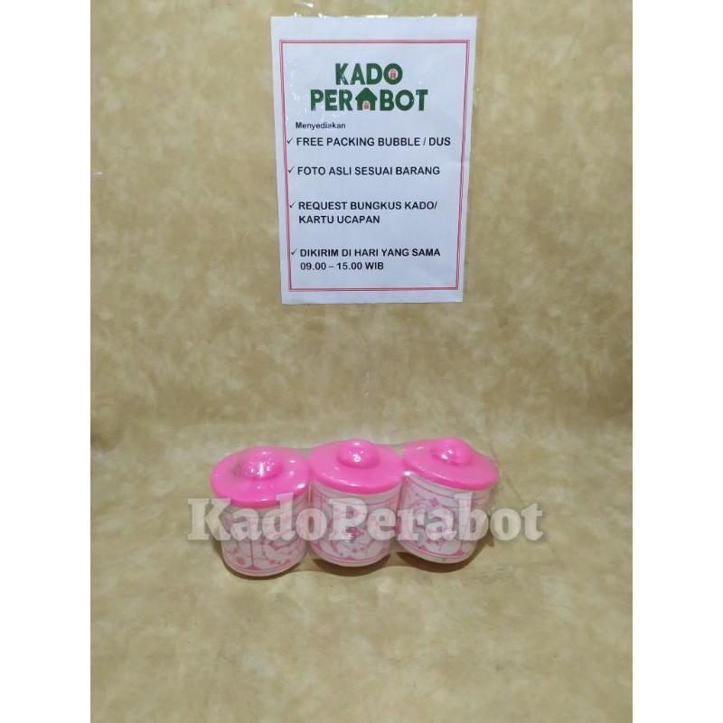 tempat bumbu PUP isi 3 pcs- wadah tutup penyimpanan bumbu dapur