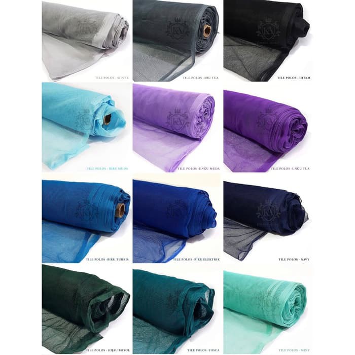 Terjual Kain Tile /Tulle/Tila Polos BAHAN ROKGAUNKEBAYA perMETER MURAH - Hitam Terkeren