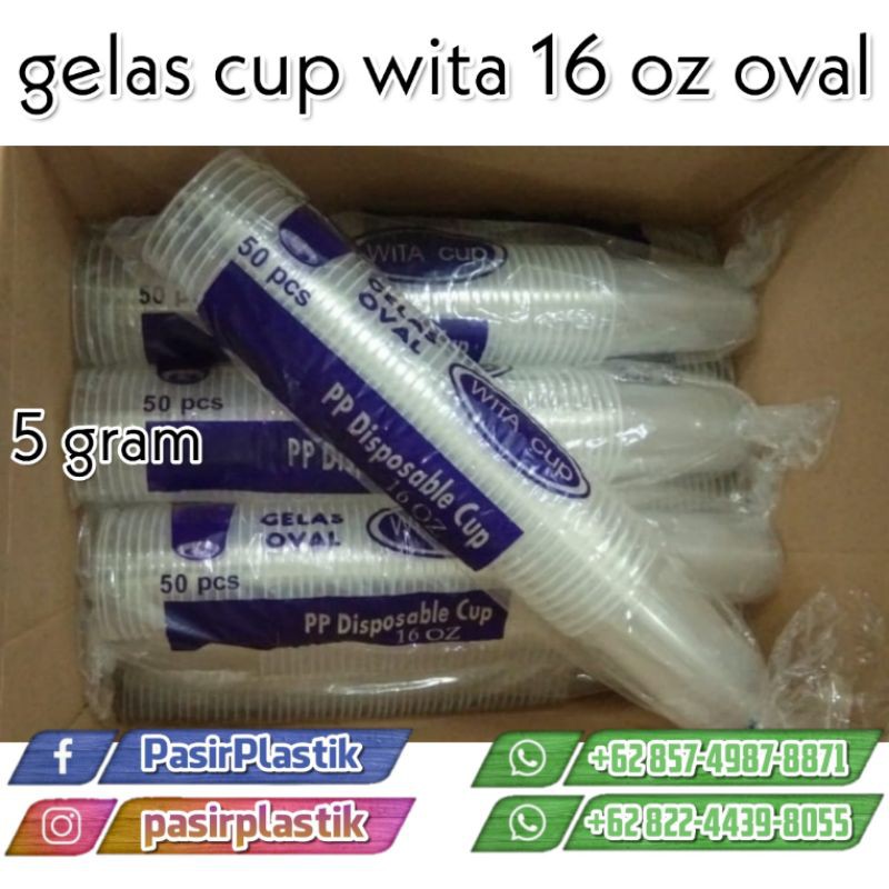Gelas Cup Wita 16 Oz Oval 5 Gram