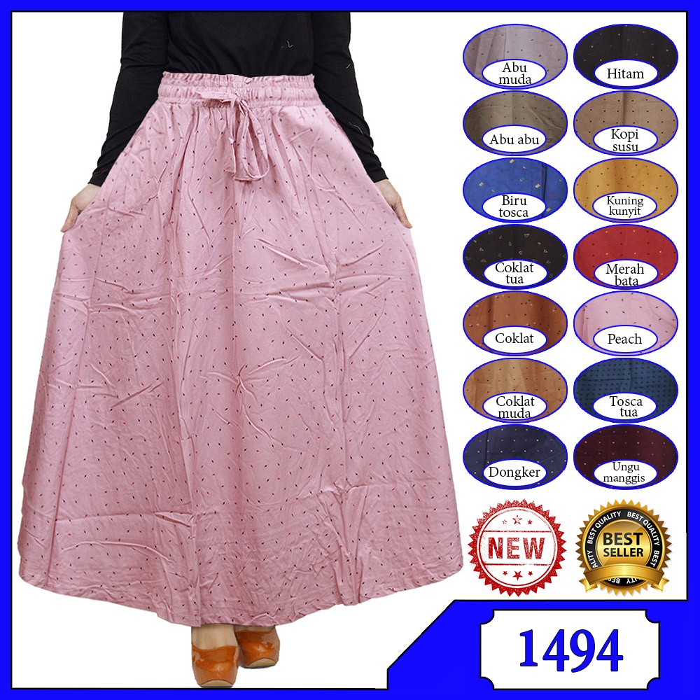 Rok Panjang Jumbo Bahan Katun / Rok payung Jumbo