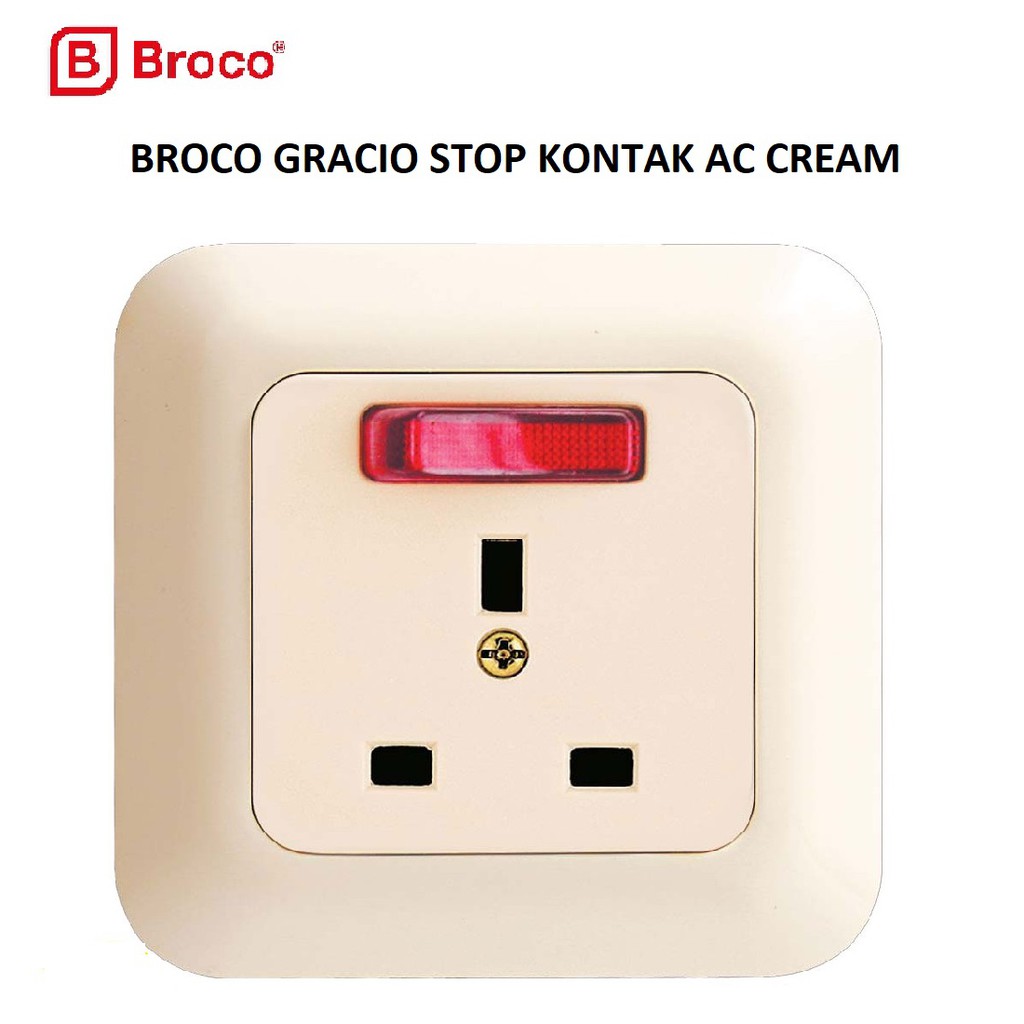 BROCO STOP KONTAK AC GRACIO 4155 Cream - Stop Kontak Ac Broco Gracio