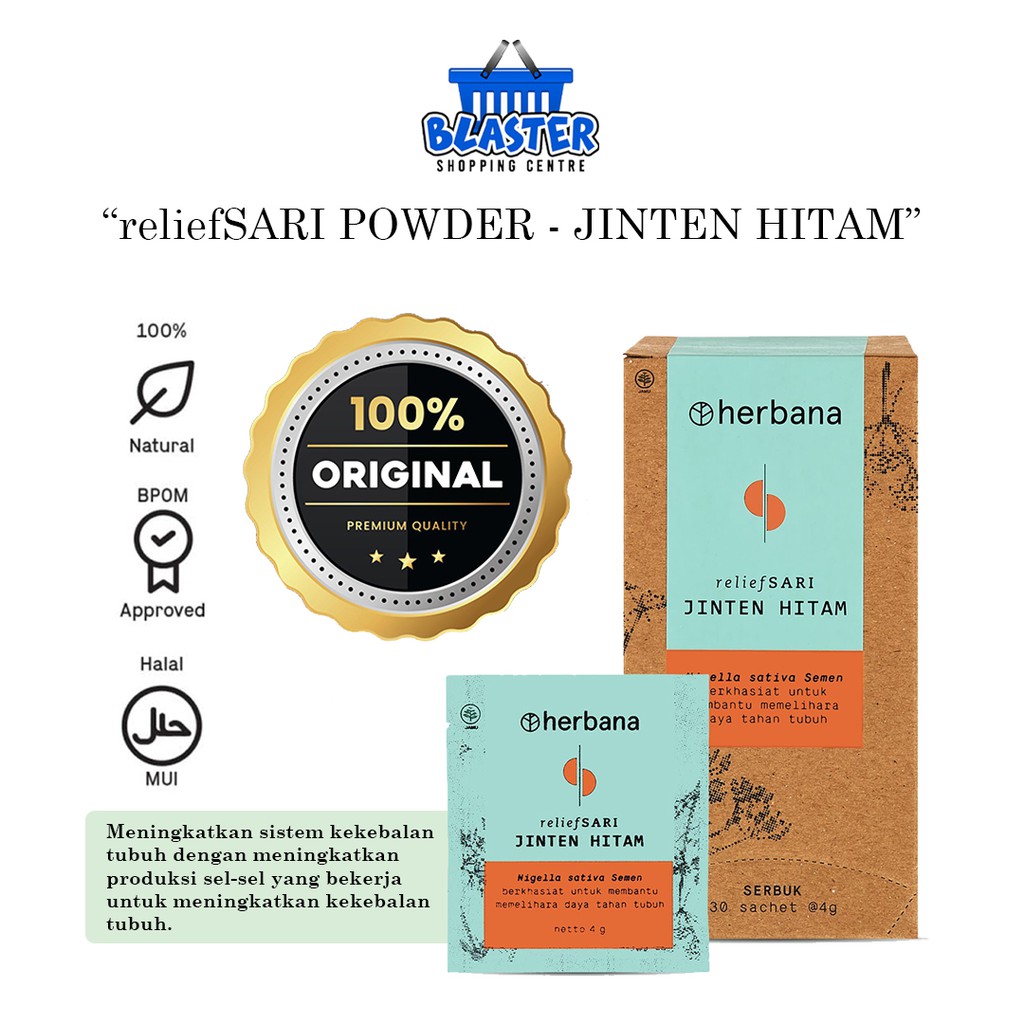 Jual Herbana Relief Sari Powder Jinten Hitam Isi 30 Sachet 4g