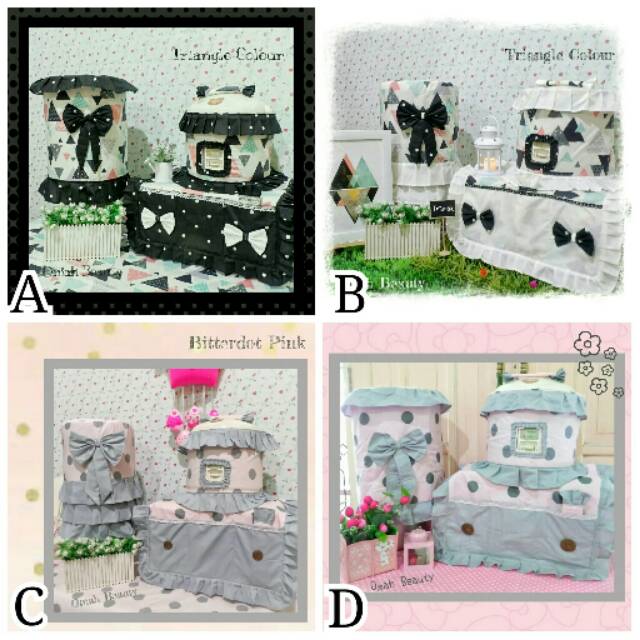 PREORDER GKM Abstrak Sarung Galon Kulkas Magic Com Segitiga Polkadot / GKM Minimalis Scandinavian No