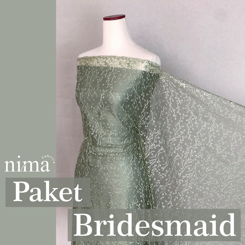 Paket BRIDESMAID PREMIUM / Seragam Keluarga/ Lamaran/ Wisuda - Sage Green