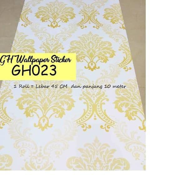 ◌   Wallpaper Stiker Dinding PVC Batik Gold GH023 ♠