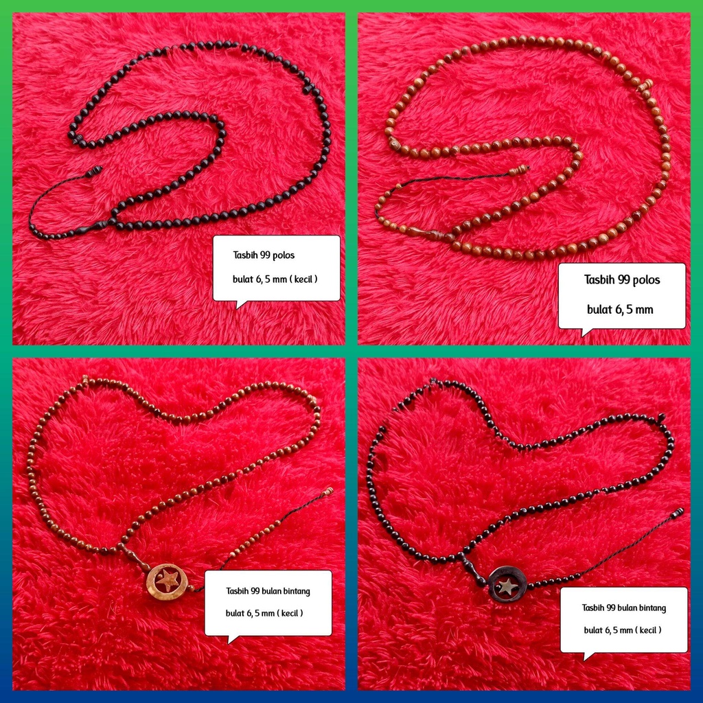Tasbih 99 Butir kayu Kokkah 100% Original Bulat 6,5 mm Kecil kayu koka kokka kaukah kaokah
