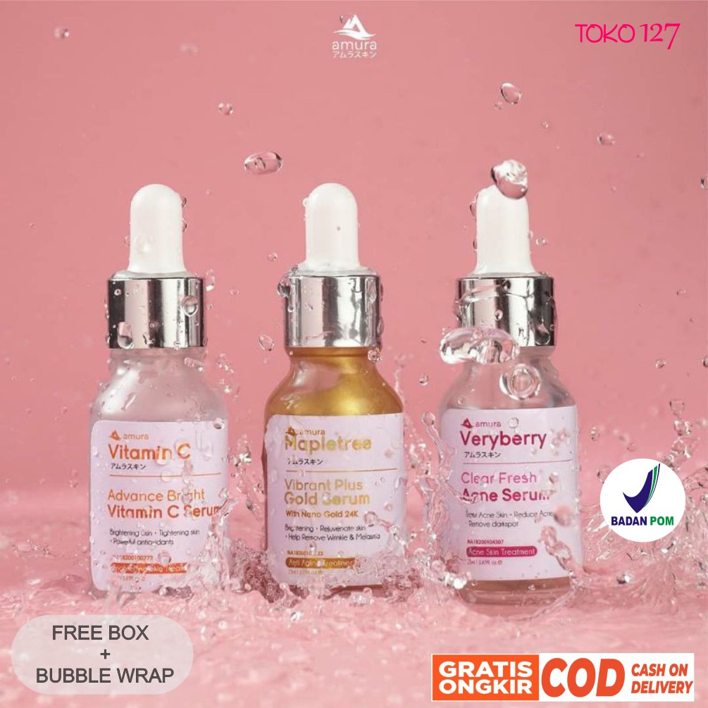 Serum Amura Serum Expert Serum Gold Acne Kecantikan Skincare Wajah Jerawat Flek Hitam  Asli BPOM COD