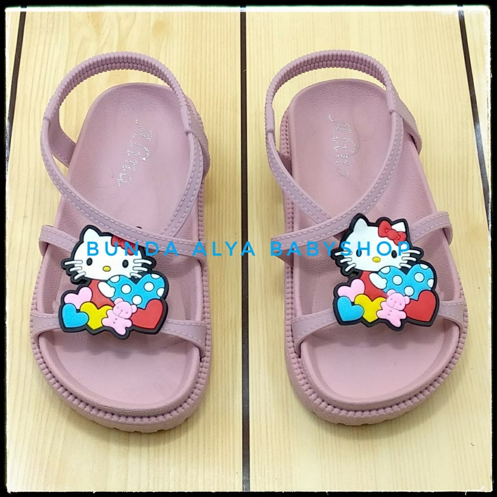 Sandal Anak Perempuan Jelly Usia 2 3 4 5 6 7 Tahun PINK - Sandal Anak Cewek Heels Tali Size 24 - 35 Karet Anti Licin