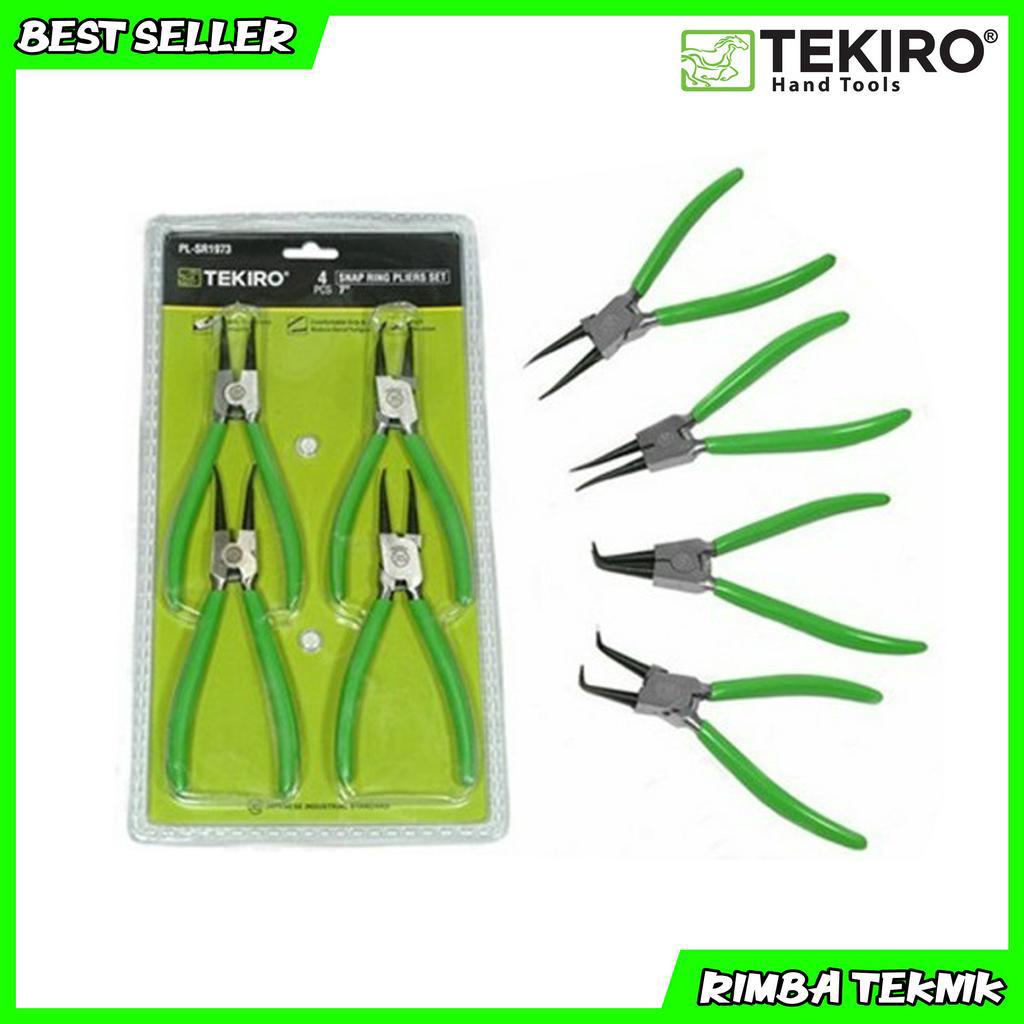 TEKIRO Tang Snap Ring 6 inch Set 4 pcs EB ES IB IS Circlip Pliers Tang Snap Ring Pliers Set Terlaris