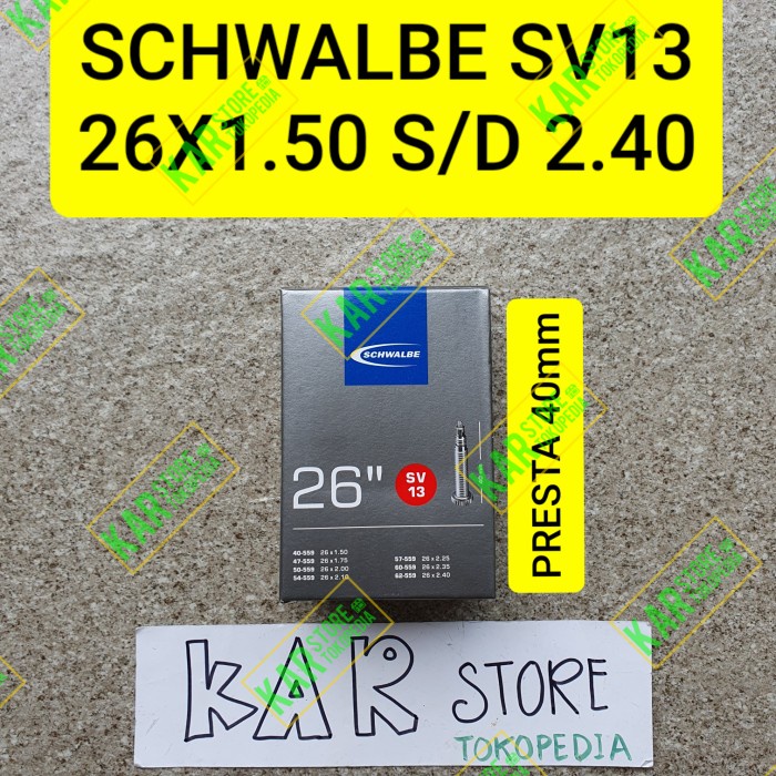 BAN DALAM SCHWALBE 26 X 1.50 S/D 26 x 2.40 PRESTA 40mm SV13 BEST SELLER
