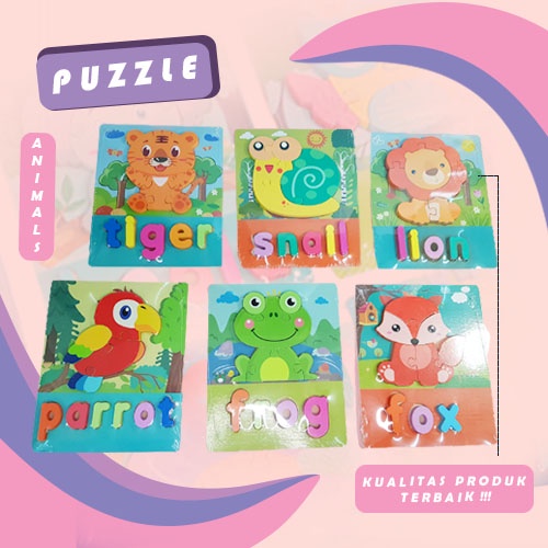 Mainan Anak Edukasi Puzzle/ Mainan Anak Edukatif Puzzle Mini/ Puzzle Kayu/ Puzzle Bentuk Transportasi/ Puzzle Bentuk Hewan 721D