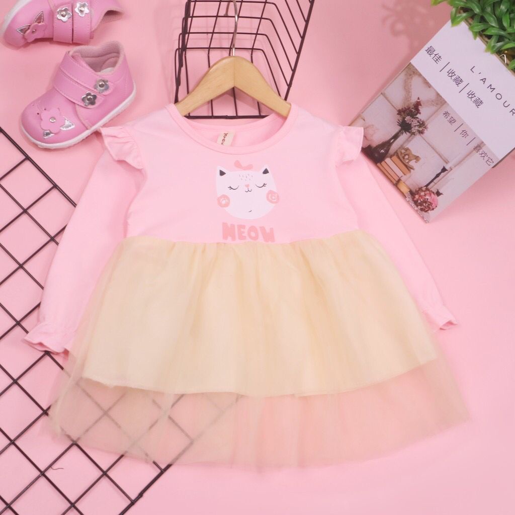 BARU! LIA016 - Dress Korea Bayi 0-3 tahun Perempuan Fashion Terlaris Baju Pesta Pergi Jalan