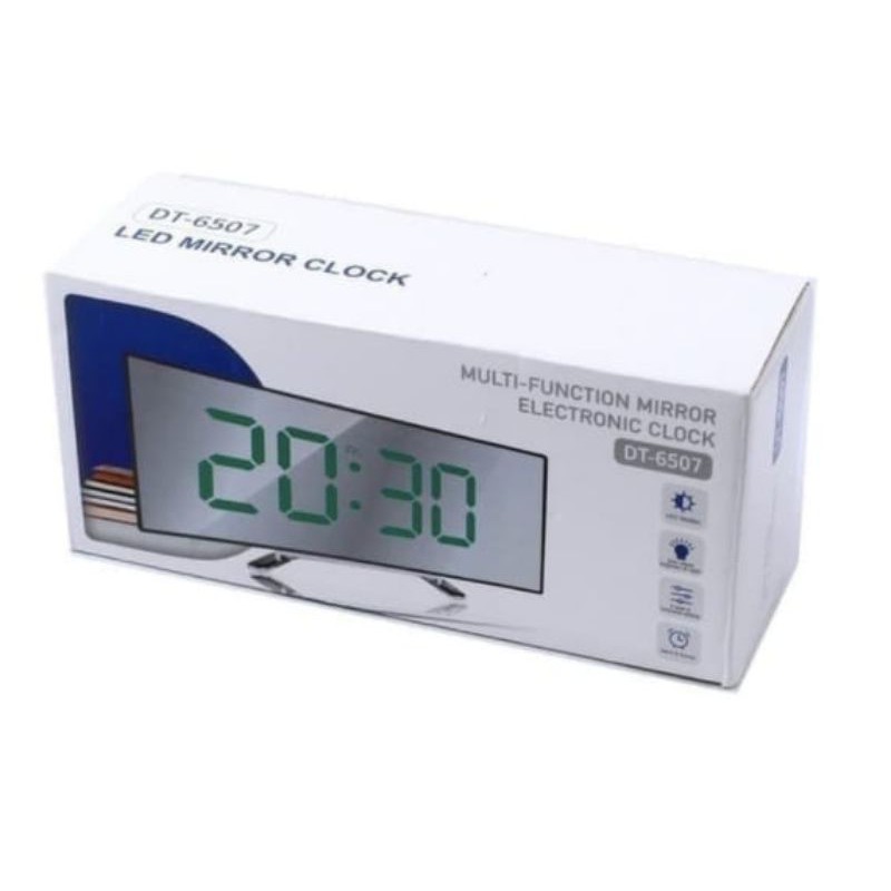 Jam Digital Meja LED Mirror Weker Alarm Clock DT 6507/ Merah / Hijau / Putih