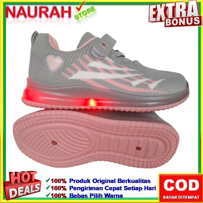 SEPATU ANAK SPICER LAMPU LED SNEAKERS ANAK PEREMPUAN SKEEPER PINK 100% ORIGINAL EMPUK NYAMAN RINGAN ANTI SLIP