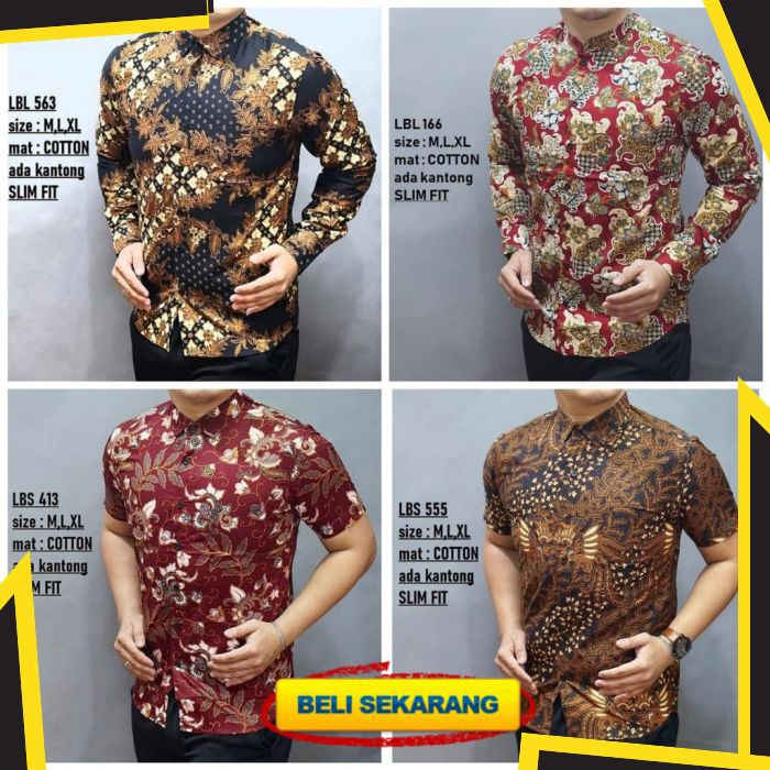 BATIK PRIA SLIM FIT MODERN ELEGAN KEMEJA BATIK PRIA SLIMFIT KATUN PREMIUM MODEL 7 KEMEJA FORMAL COD