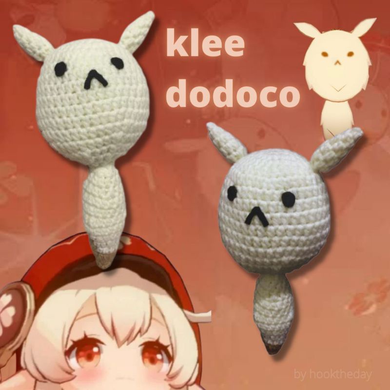 Genshin Impact Dodoco Klee Crochet Plushie/Gantungan Kunci - Boneka Dodoco Klee